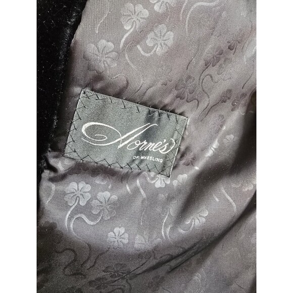 Coat Womens Luxury Black Fur Velvet Mink Horn Buttons Wheeling Size Large Vtg - Picture 2 of 9